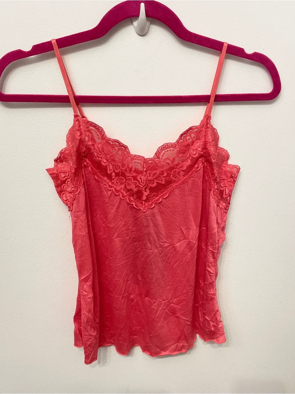 Y2K Lace Trim Coral Cami Tank Top - Women Brand New with tags cocomo